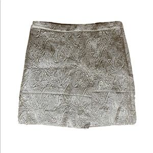 Vintage J.CREW Jacquard Faux-Wrap Metallic Mini Skirt